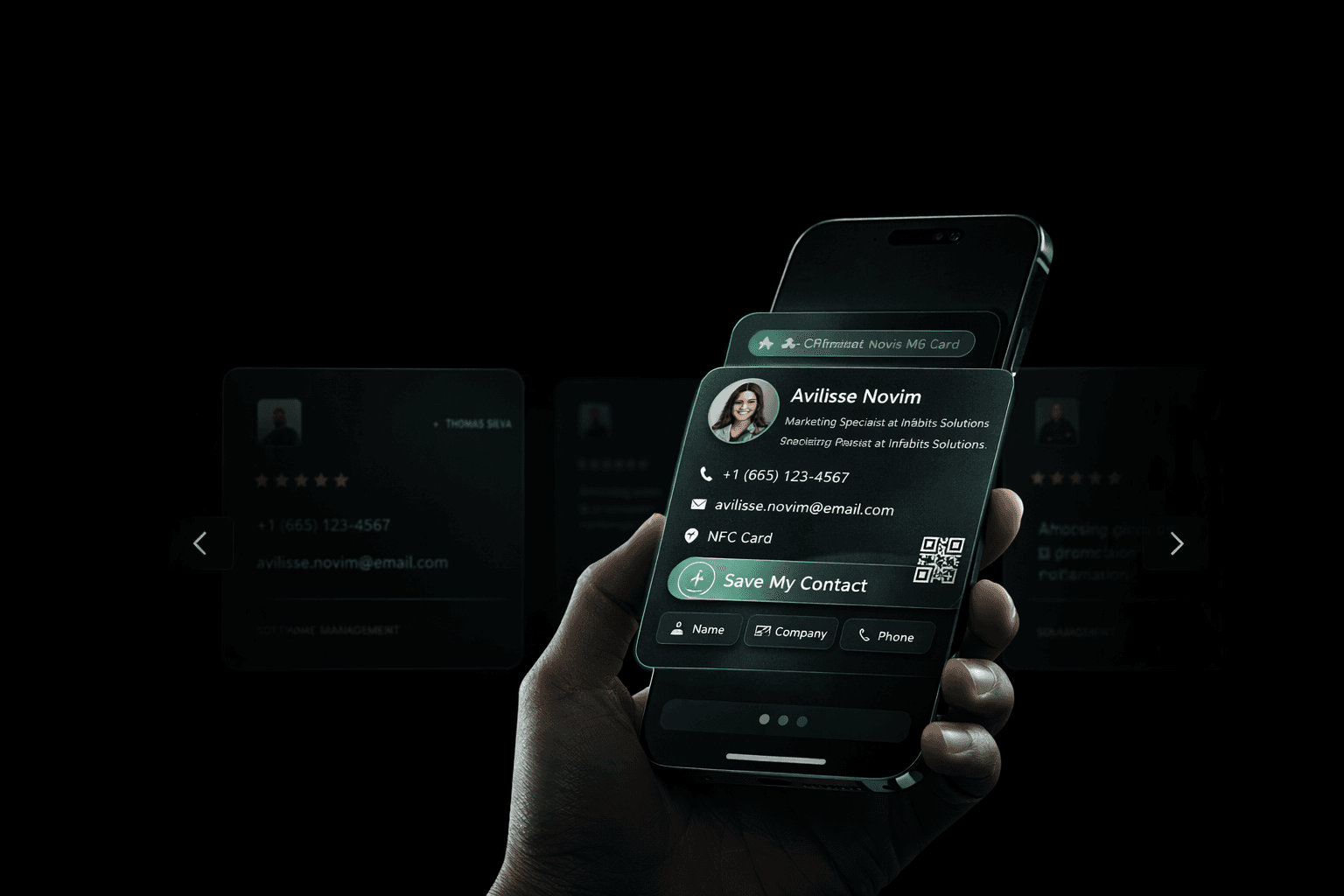 Infibite digital profile on a phone for individuals