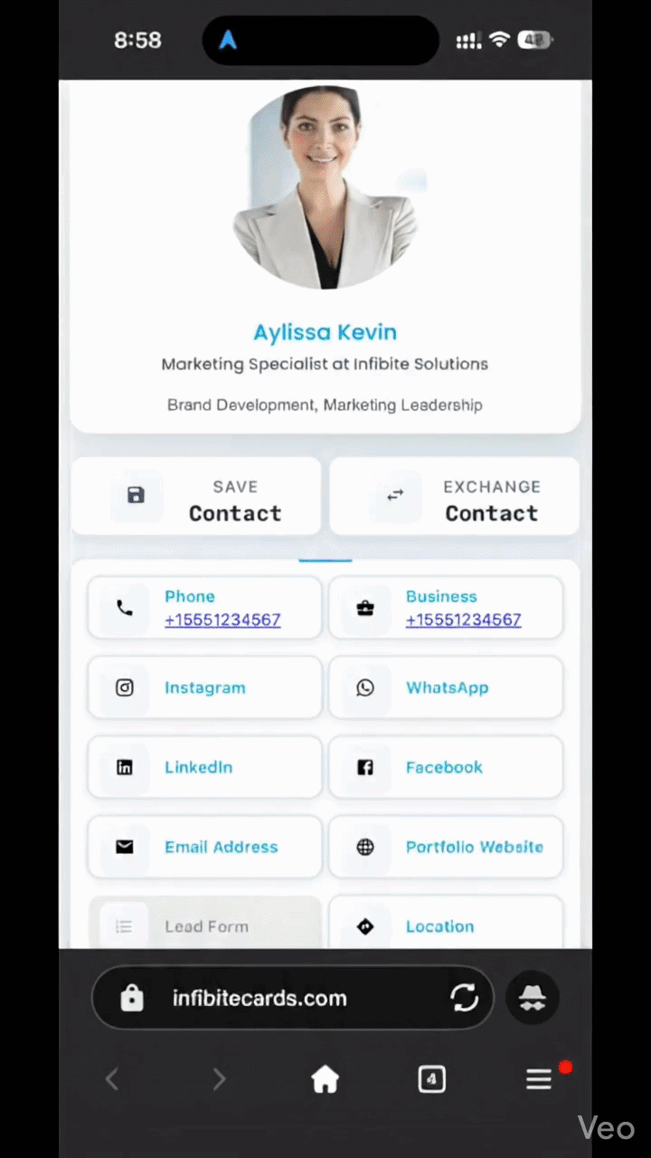 Share your full profile in one tap