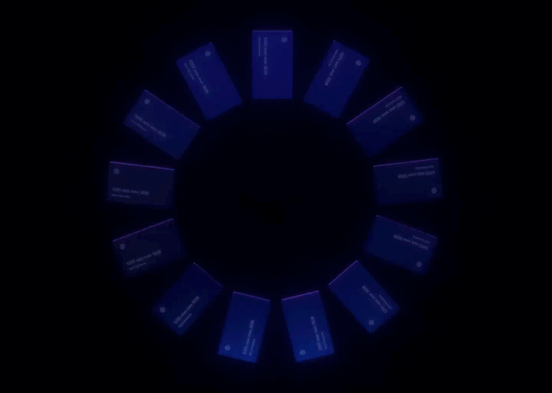 Customizable cards animation